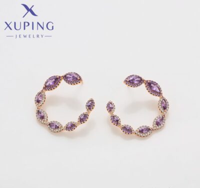 Elegant Purple Marquise Hoop Earrings – Luxury Meets Everyday Style - Image 5