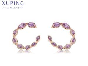 Elegant Purple Marquise Hoop Earrings – Luxury Meets Everyday Style