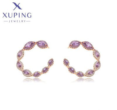 Elegant Purple Marquise Hoop Earrings – Luxury Meets Everyday Style