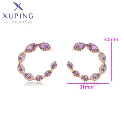 Elegant Purple Marquise Hoop Earrings – Luxury Meets Everyday Style - Image 3