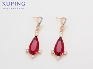 Elegant Red Teardrop Drop Earrings – Timeless Luxury, Everyday Comfort