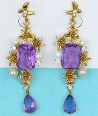 Amethyst Garden Luxe Earrings – Sterling Silver S925 - Image 4