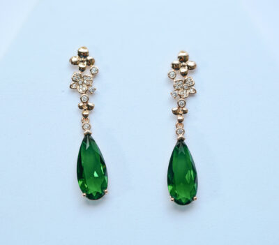 Emerald Grace Drop Earrings – Sterling Silver S925 - Image 3