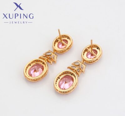 Blush Radiance – Pink CZ Drop Earrings - Image 4