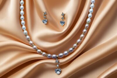 Elegance Eternal – Freshwater Pearl Necklace & Earring Set with CZ & Sterling Silver S925
