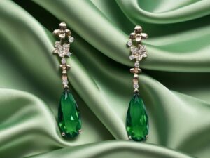 Emerald Grace Drop Earrings – Sterling Silver S925