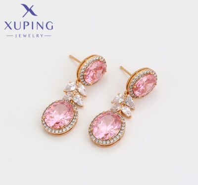 Blush Radiance – Pink CZ Drop Earrings - Image 3